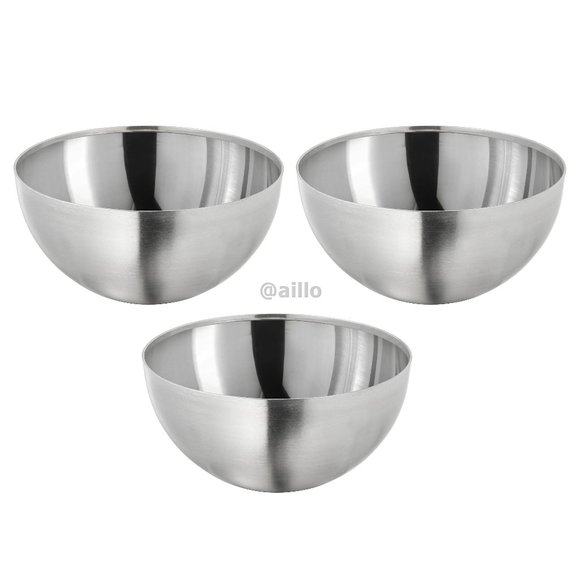 3 IKEA BLANDA BLANK Serving bowl, stainless steel, 5 " - Picture 1 of 16